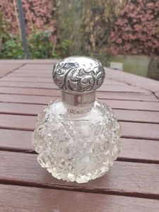 ANTIKES MASSIVES SILBER SCHUHNAGELGLAS PARFÜM DUFTFLAKON B'ham 1898 - Bild 1 von 15