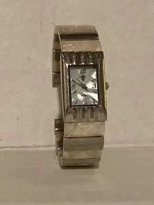 Bangle Watch White And Silver Color 28397 Mother Of Pearl Needs Battery - Picture 1 of 4