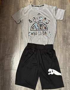 Adidas Kids Basketball Sport Shirt Size 10-12/ Puma  Short Size 14-16/ Lot Of 2 - Picture 1 of 8