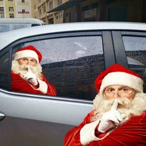 Christmas Car Window Stickers Decal Xmas Decor Santa Claus Sticker Ornament - Picture 1 of 14