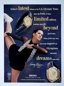 Nancy Kerrigan Vintage 1993 Seiko Olympische Sammlung Originaldruck Werbung 8,5 x 11 Zoll - Bild 1 von 5