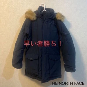 THE NORTH FACE Navy DOWN JACKET Fur w/Hood size L good condition R692 - Picture 1 of 24