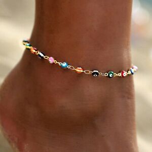 Anklet Bracelet Women Summer Jewelry Gifts Fashion Boho Turkish Evil Eye Beads