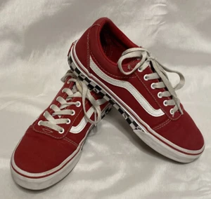 Vans Ward SkateTennis Shoes 500714 Youth 3 Red/Checkerboard Outsole - Picture 1 of 12