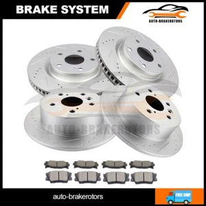 Taladro F+R 4 rotores de freno con 8 pastillas de cerámica para Toyota Avalon 2013-2018 - Imagen 1 de 13