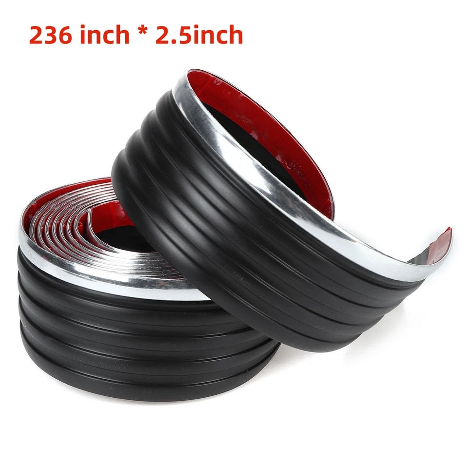 236*2.5 inch Black Side Body Trim Molding Protector Fits Chevy GMC Pickup Truck - Image 1 of 4