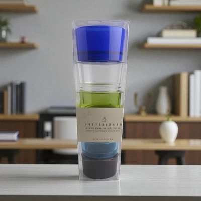 Новый Pottery Barn цветное стекло Votive подсвечники - полный набор из 6 - Изображение 1 из 3