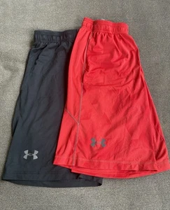 Lot Of Under Armour Athletic Training Shorts Mens M Red And Black - Picture 1 of 1
