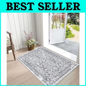 Elegant 2' x 3' Non-Slip Vintage Runner Rug - Perfect for Hallways & Kitchens - Picture 1 of 10