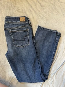 American Eagle Women's Classic Blue Kick Boot Stretch Denim Jeans Size 12 - Picture 1 of 5