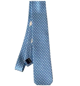 Salavatore Ferragamo Men’s Tie SILK Blue Piggy Gold Character  Rare Luxury ITALY - Picture 1 of 4