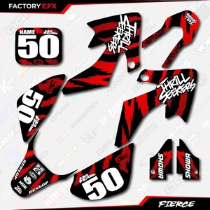Red Black Fierce Racing Graphics Kit fits 04-12 Honda Crf50 CRF 50 Decals - Picture 1 of 8