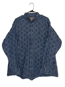 Ariat Men's Keanu Classic Fit Shirt Long Sleeve Western Chambray Blue Size XL - Picture 1 of 7
