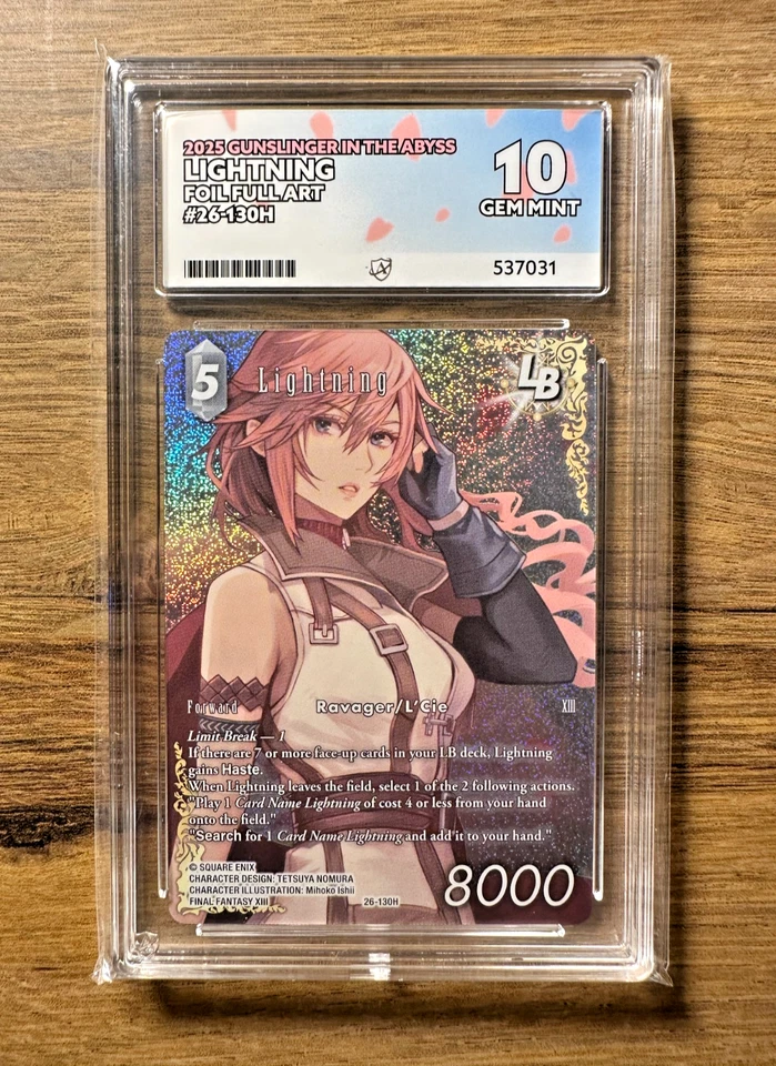 Final Fantasy TCG Opus 26 Lightning 26-130H Full Art *FOIL* - Ace Graded 10 - Image 1 of 2