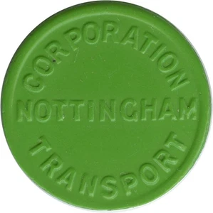 Nottingham England Transport Transport 1 D Schüler limettengrün Transit Medaille - Bild 1 von 2