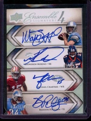 MATTHEW STAFFORD 2009 EXQUISITE ROOKIE ENSEMBLE QUAD AUTOGRAPH /15 RC - Image 1 of 2
