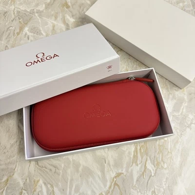 GENUINE OMEGA RED WATCH BOX / TRAVEL CASE / STORAGE BOX / POUCH WITH ZIP - Image 1 of 4