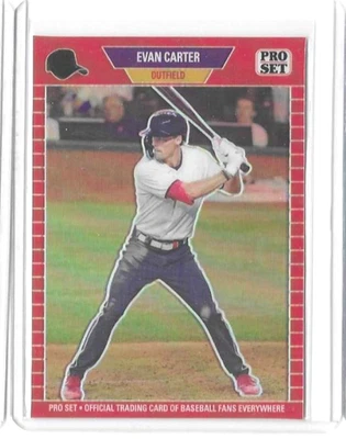 EVAN CARTER 2024 Leaf Web Exclusivo Rojo #/89 Rangers Foto 1 de 2