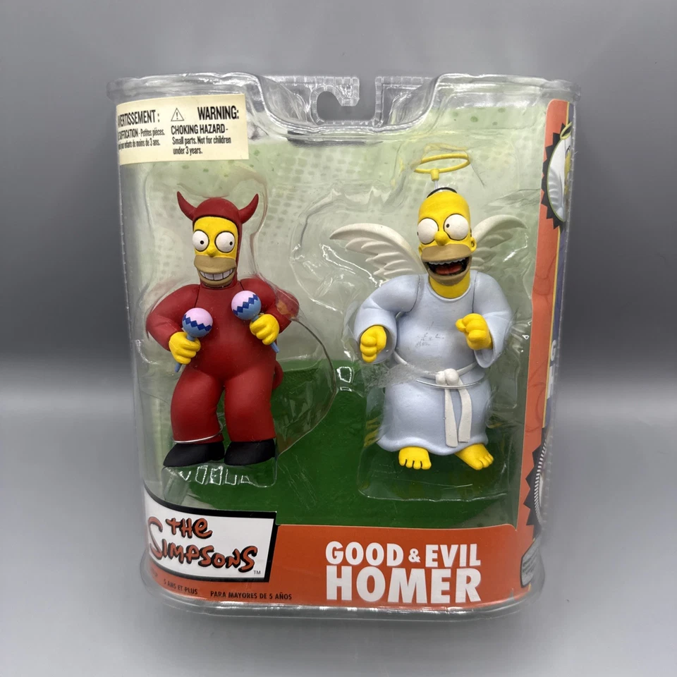 The SIMPSONS Good & Evil Homer (Angel & Devil) Figures by McFarlane Toys NIB t5 - Image 1 of 4