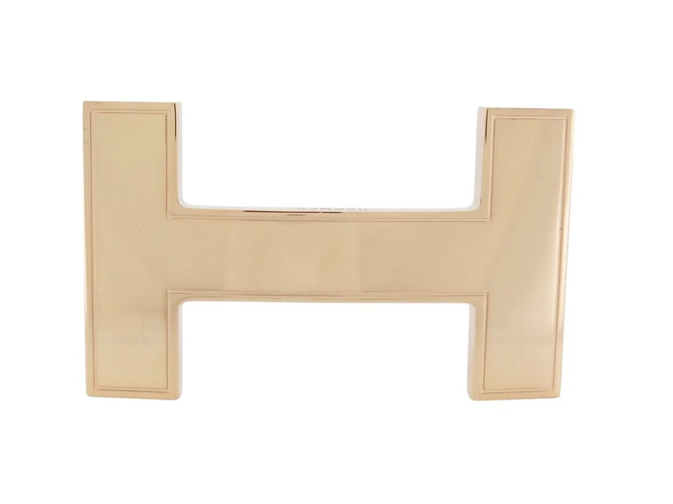 NEUF BOUCLE DE CEINTURE HERMES H QUIZZ 32 MM EN METAL DORE NEW STEEL BELT BUCKLE - Photo 1/1