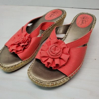 LIFE STRIDE COMFORT SANDALS SLIDE WEDGE SIZE 9 RIPPO WOMEN RED NWD FAST SHIPPING - Image 1 of 4