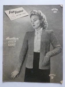 FONTANA KNITTING BOOK 53 – 1940's New Zealand publication - Knitting Patterns - Bild 1 von 8