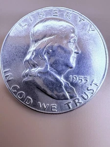 1953 S Franklin Half Dollar Stempelglanz (Brilliant Uncirculated) Erhaltung - Bild 1 von 2
