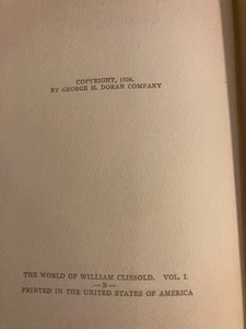 H.G. Wells The World of William Clissold Vol.1~1st Edition 1926 Doran Company~ - Imagen 1 de 14