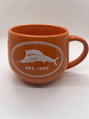 Taza naranja de gran tamaño Tommy Bahama, “Live the Island Life”, logotipo Marlin, est 1993 Foto 1 de 4