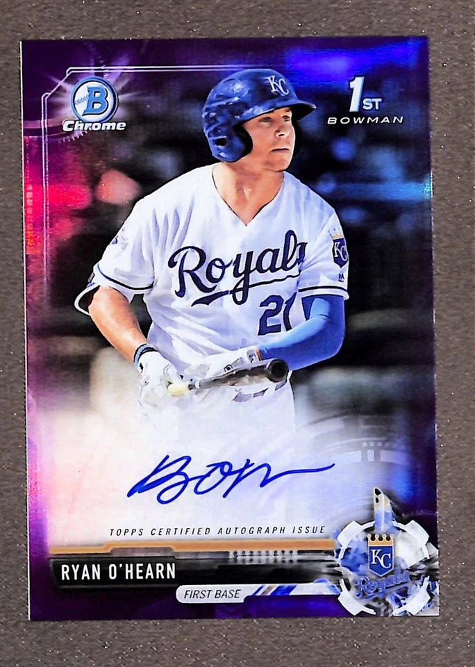 2017 Bowman Chrome Prospect Purple Refractor #CPA-ROH Ryan O'Hearn Auto /250 - Image 1 of 3