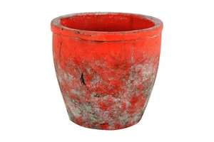 Maine and Crawford Sersi 17cm Antiqued Face Concrete Pot Home Decor Terracotta - Picture 1 of 1