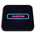1x quadratischer Kühlschrank MDF Magnet Neon Schild Design Valentina Name #353562