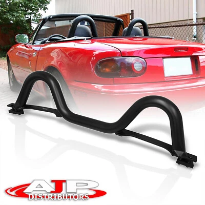 Stainless Steel Black Euro Style Roll Bar For 1990-2005 Mazda Miata MX5 NA NB - Image 1 of 4