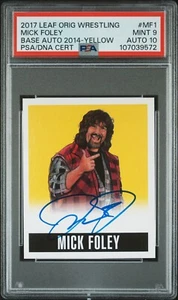 2017 LEAF ORIGINALS WRESTLING #MF1 MICK FOLEY AUTO 2014 PSA/DNA 9/10 - Picture 1 of 2