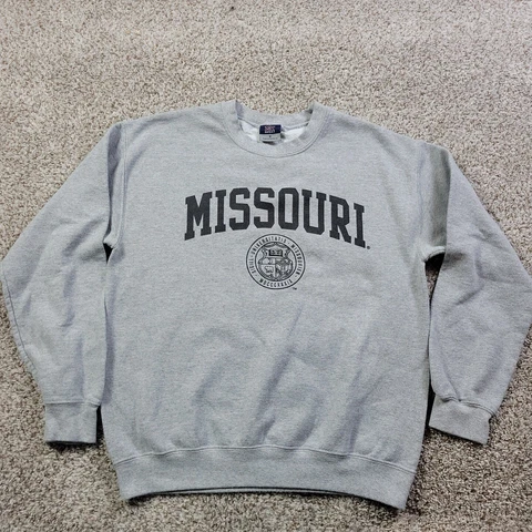 Vintage University of Missouri Sweatshirt Adult Medium Gray Mizzou MV Sport Cover