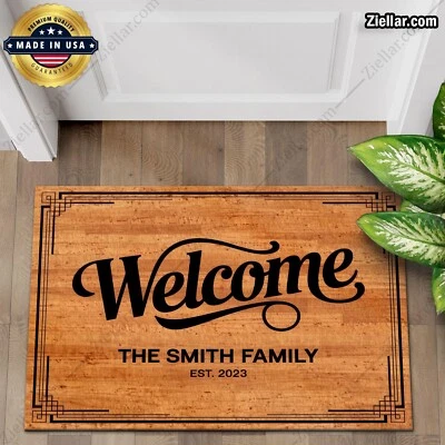 ZIELLAR Custom Welcome Doormat - Personalized Family Name Rug for Stylish Entryway