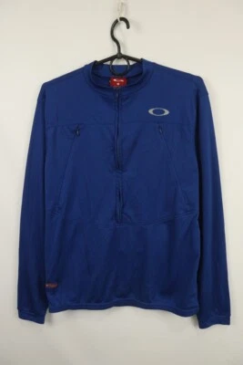 Camiseta de ciclismo con cuello de poliéster azul Oakley con cremallera 3/4 S Foto 1 de 4