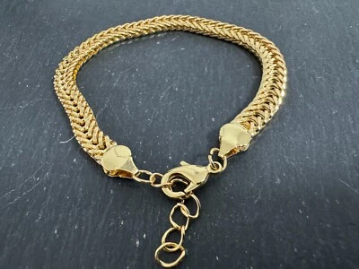 Fuchsschwanz Armband Extralang 22,5 + 3 cm  x vergoldet x Breite 7 mm - Bild 1 von 4