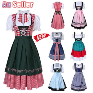 Dirndl Dress German Oktoberfest Bavarian Beer Wench Costume Maid Festival Party - Picture 1 of 16