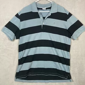Lacoste Vintage gewaschen hellblau marine gestreift Strick Polo Shirt Herren Größe 7 XXL - Bild 1 von 10
