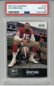 1997 UPPER DECK LEGENDS #178 JOE MONTANA CARD SAN FRANCISCO 49ERS PSA 10 LOW POP - Picture 1 of 2