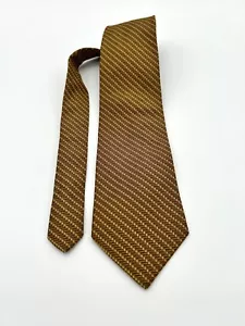NEU OHNE ETIKETT - BROOKS BROTHERS MAKER HERRENKRAWATTE GOLD GEMUSTERTE SEIDE - Bild 1 von 4