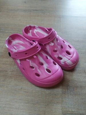 Leichte Clogs Damen Gr. 39 Pink Weiß bunt Garten Freizeit - Bild 1 von 3