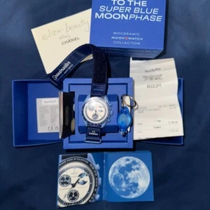 IN HAND: Omega X Swatch MoonSwatch Super Blue MoonPhase -All Papers Included🔵 - Picture 1 of 8
