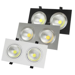 Dimmable/N LED COB Ceiling Light Fixture Dual Head Grille Lamp Flush Mounted Bar - Picture 1 of 15