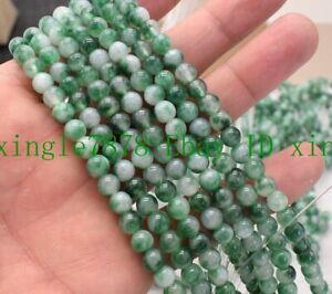 Natural 6mm Green Jade Jadeite Round Small Gemstone Loose Beads 15" AAA+