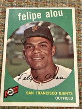 1959 Felipe Alou Topps #102 RC NM “ Sweet Bread “ SF Giants White Back
