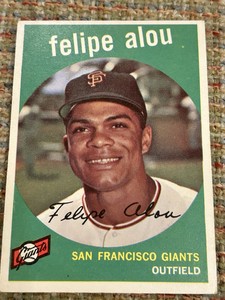1959 Felipe Alou Topps #102 RC NM “ Sweet Bread “ SF Giants White Back