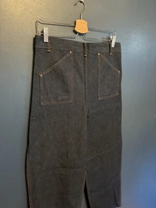 Vintage 60’s Dead Stock Dark Indigo Denim Side Zip Jeans Size 32/29 USA Made - Picture 1 of 4