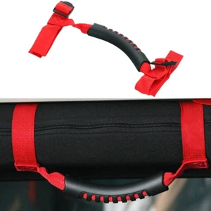 Red Thin Ultimated Roll Bar Grab Handle Fit for Jeep Wrangler YJ CJ TJ JK - Picture 1 of 11